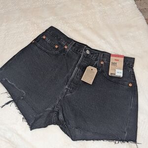 Levi's Black 501 Cutoff Denim Shorts
